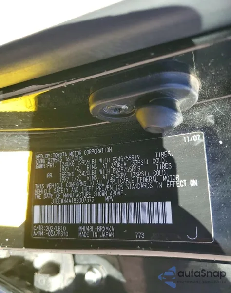 2008 Toyota Highlander Hybrid Limited z USA, uszkodzony, nr VIN JTEEW44A182007372